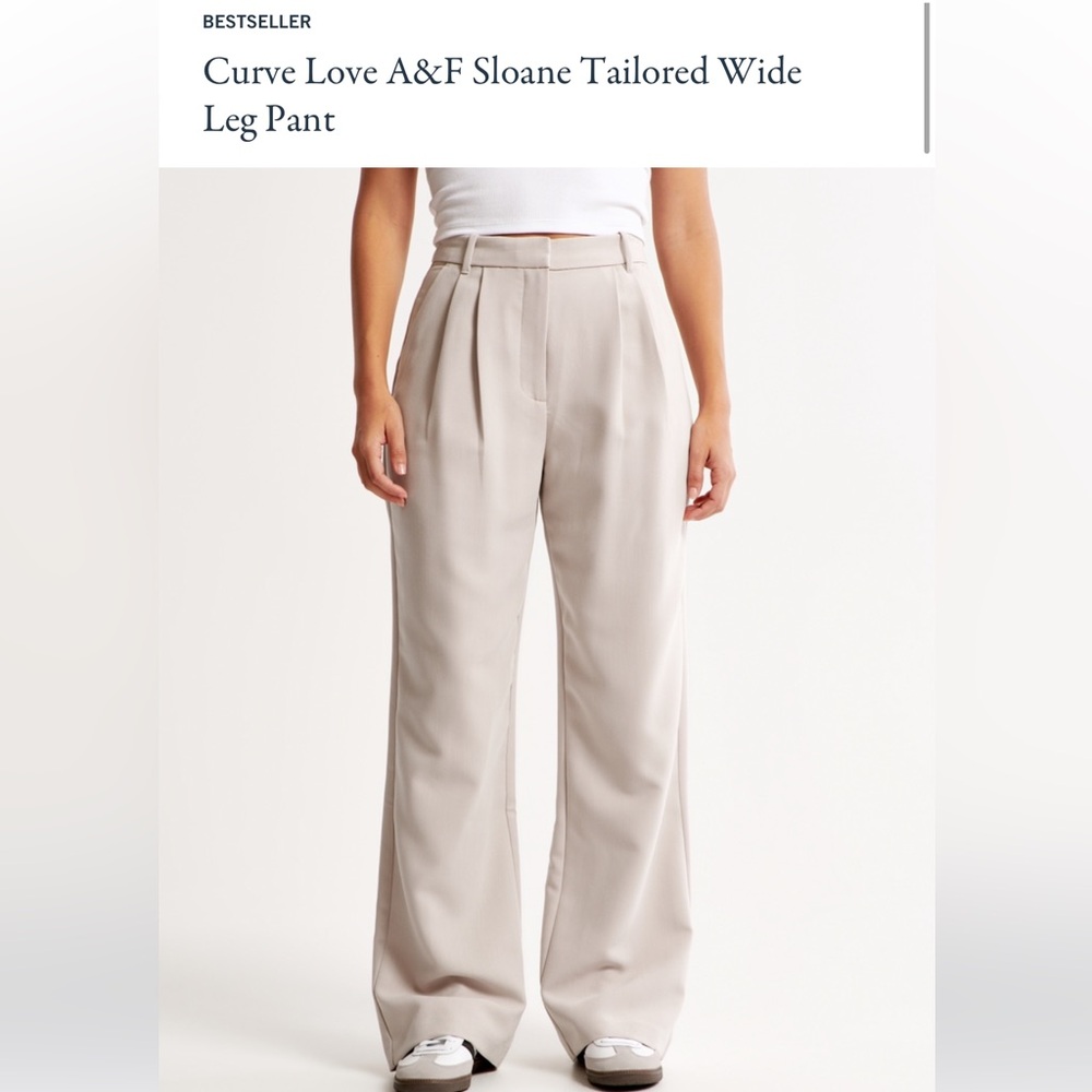 Curve Love A&F Sloane Tailored Wide Leg Pant